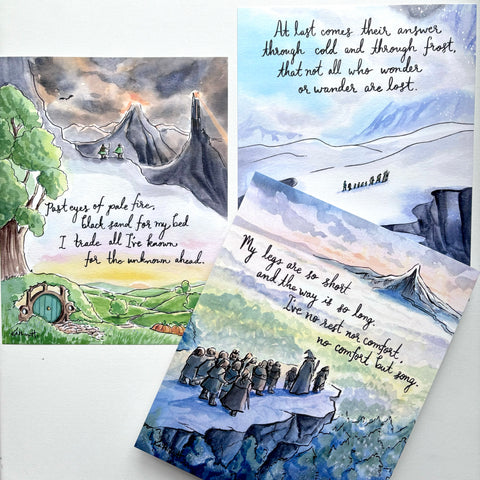 This Wandering Day Rings of Power Lord of the Rings Set of 3 Art Prints