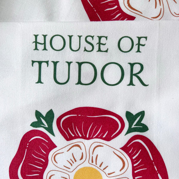 House of Tudor - Tudor Rose Deluxe Cotton Kitchen Tea Towel with Loop