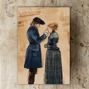 Outlander Brianna and Jamie Fraser in Wilmington Art Print