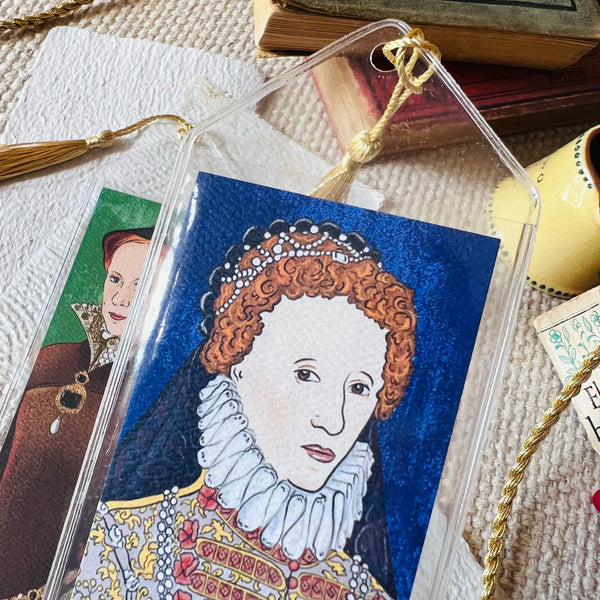 English Tudor Queens Bookmark featuring Elizabeth I and Mary I