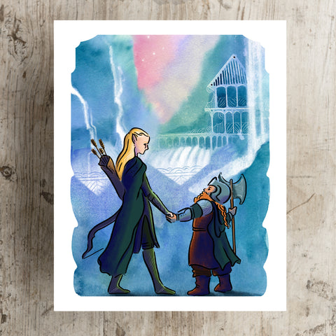 Legolas and Gimli Art Print