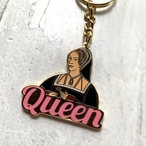 Anne Boleyn Shiny Metallic Keychain with Enamel Color