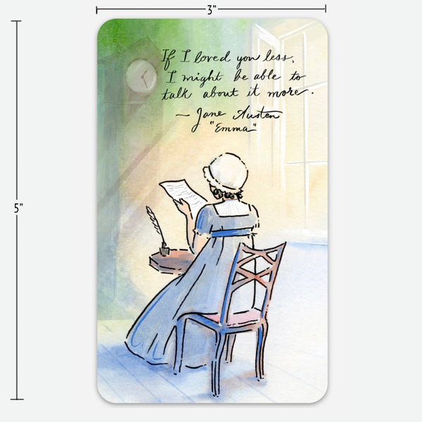 Jane Austen Writing at Her Desk Sticker