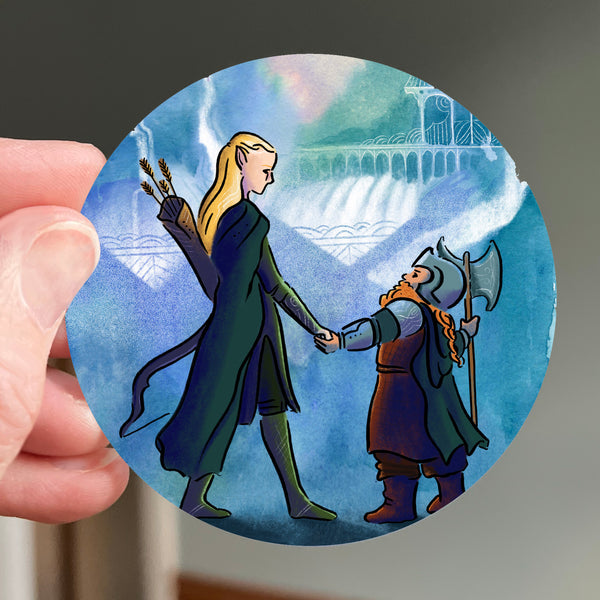 Legolas and Gimli Lord of the Rings Sticker