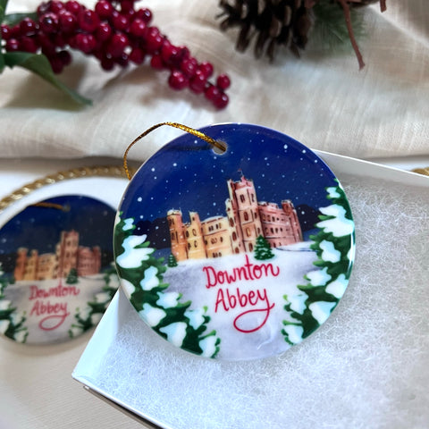 Downton Abbey Round Ceramic Christmas Ornament